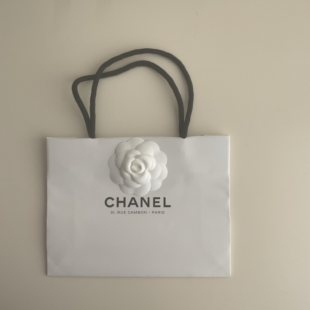 Chanel Shopping Bag with White Flower